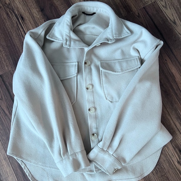 Cream Button-Up Shirt Jacket - Picture 1 of 1